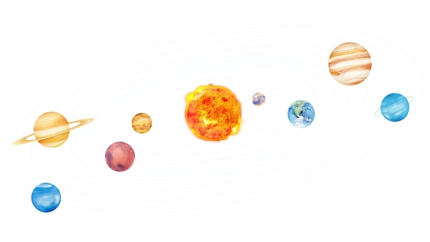 Sistema solar pegatina png de fondo transparente