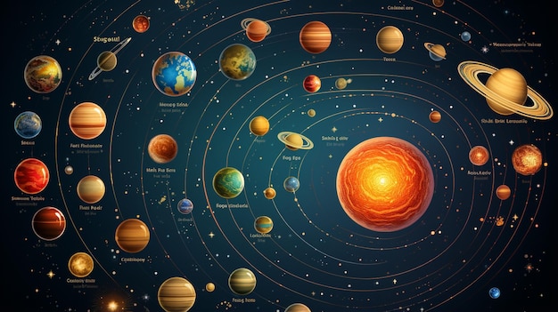 sistema solar vetorial para educação científica