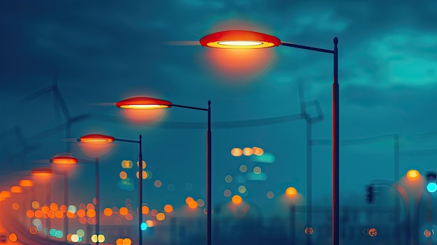 Sistemas de iluminación urbana inteligentes para la eficiencia energética y la seguridad pública fondo de color sólido 4k ultra hd