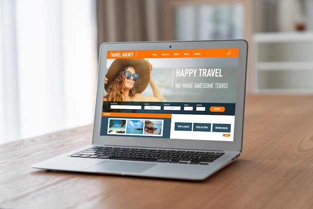 Site de agência de viagens on-line para pesquisa moderna e planejamento de viagens