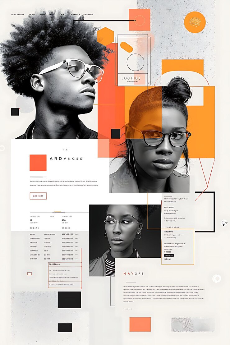 Foto site de conteúdo gerado pelo usuário com conteúdo do candidato e do usuário ideias simples para design de layout da web