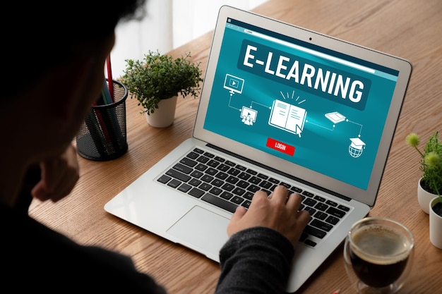 Site de elearning com software moderno para o aluno estudar na internet.