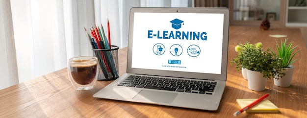 Site de elearning com software moderno para o aluno estudar na internet