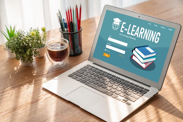 Site de elearning com software moderno para o aluno estudar na internet