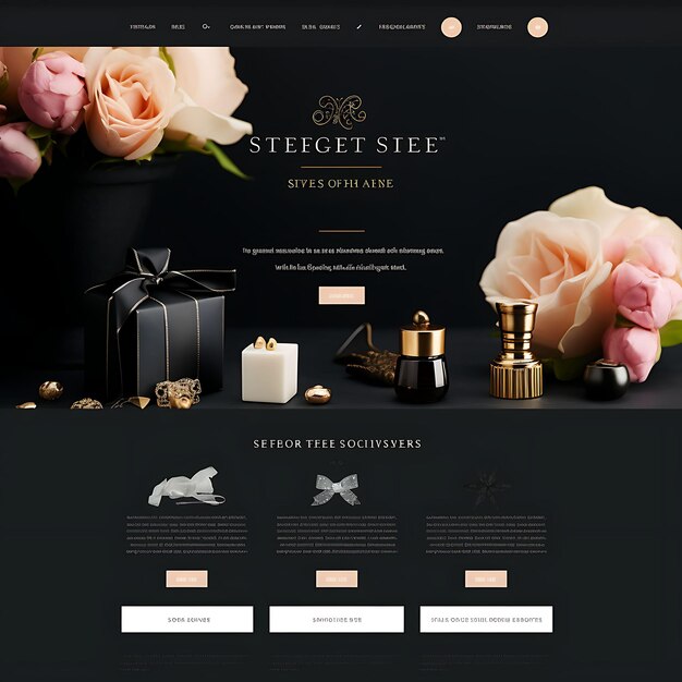 Site de Layout de caixas de presente elegantes Web Design Radiatin Conceito criativo Design de presentes de caixas