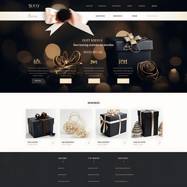 Site de Layout de caixas de presente elegantes Web Design Radiatin Conceito criativo Design de presentes de caixas