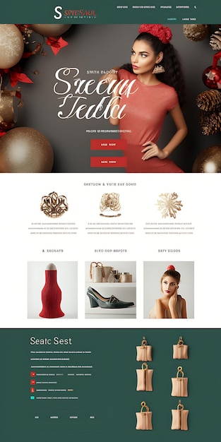 Foto site de uma boutique de roupas com tema de natal showcasi conceito de layout de site ideias malucas