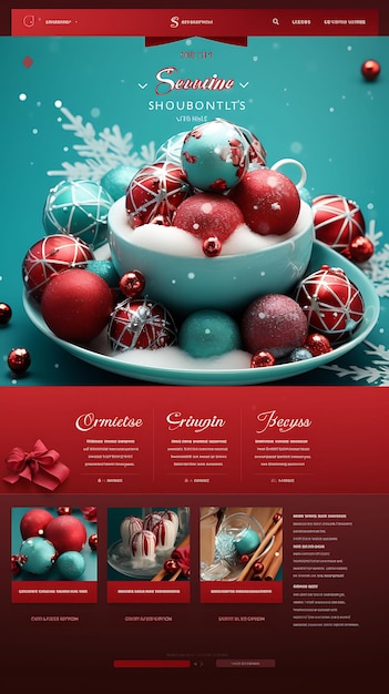 Site de uma empresa de planejamento de eventos com tema de Natal Pré-conceito de layout de site Idéias malucas