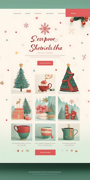 Site de uma livraria com tema natalino apresentando um conceito de layout de site da Nos, ideias malucas