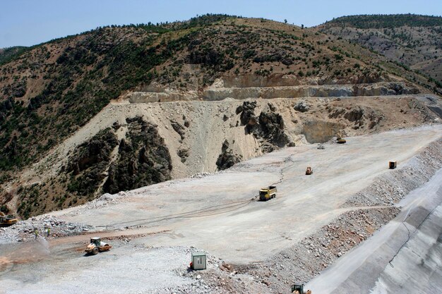 Sitio de construcción de la etapa de construcción de la presa