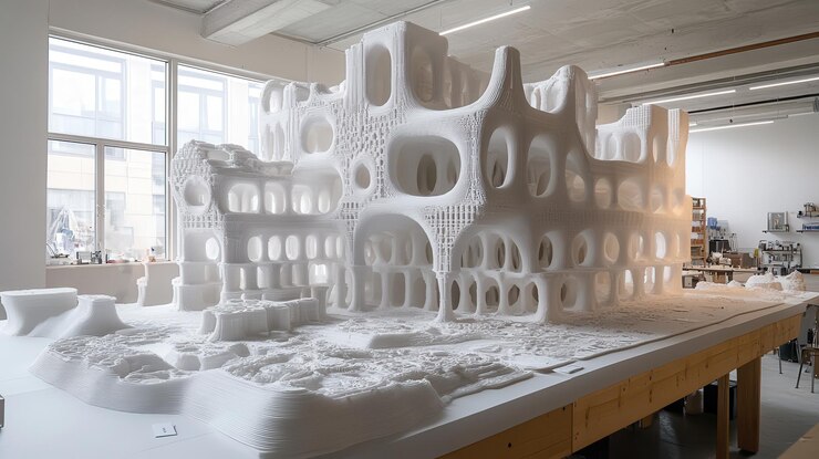 El sitio de construcción de impresión 3D a mega escala estilo de construcción rápida por idea24club