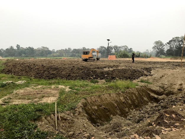 Un sitio de construcción para la nueva planta de delhi