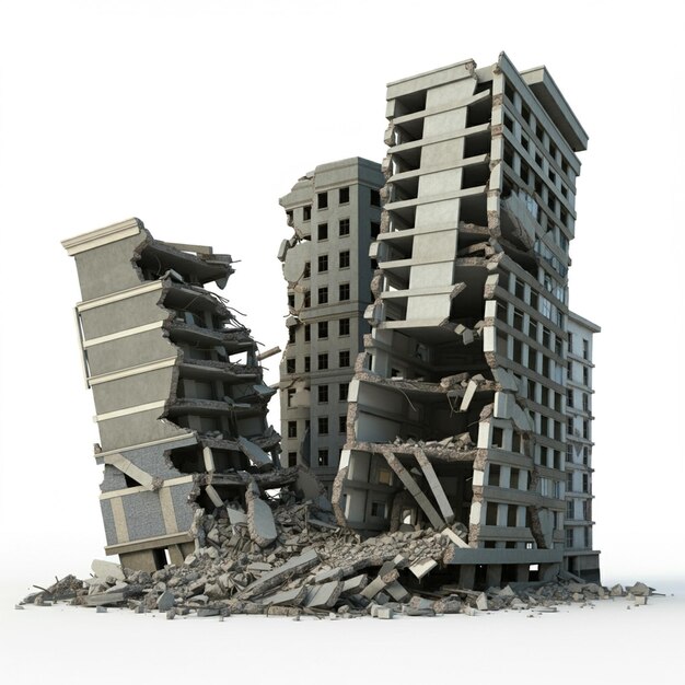 Un sitio de demolición con elementos estructurales expuestos