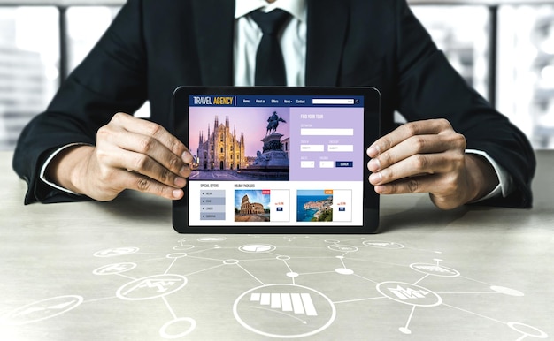 Sitio web de la agencia de viajes en línea para la búsqueda de moda y la planificación de viajes