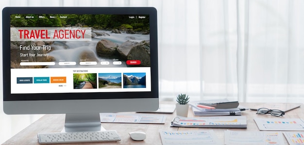 Sitio web de una agencia de viajes en línea para una búsqueda rápida y la planificación de viajes