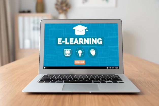 Sitio web de aprendizaje electrónico con software moderno para que los estudiantes estudien en Internet