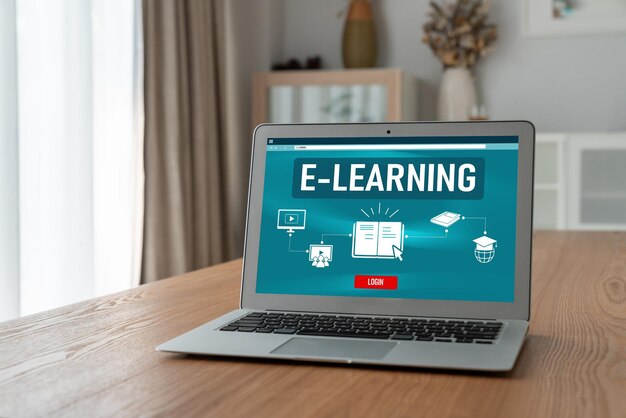 Sitio web de aprendizaje electrónico con software moderno para que los estudiantes estudien en Internet