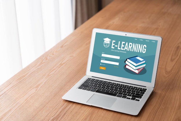 Sitio web de aprendizaje electrónico con software moderno para que los estudiantes estudien en Internet