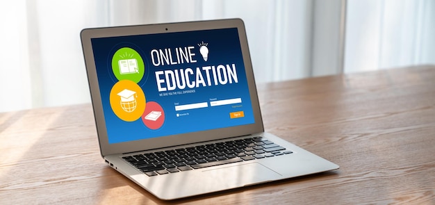 Sitio web de aprendizaje electrónico con software moderno para que los estudiantes estudien en Internet