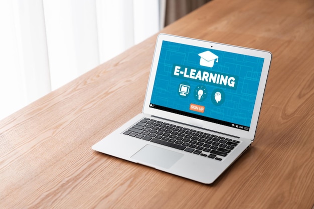 Sitio web de aprendizaje electrónico con software moderno para que los estudiantes estudien en Internet