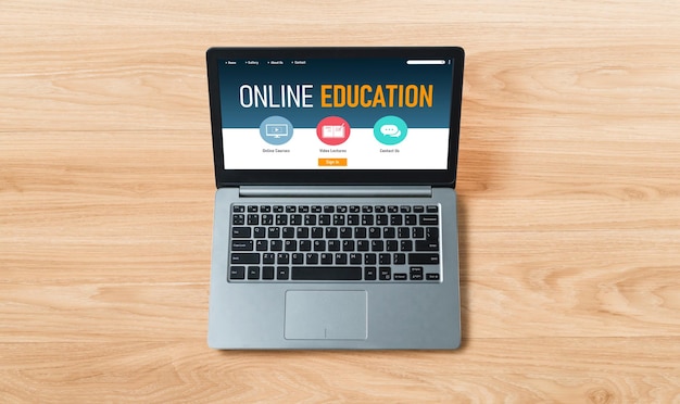 Sitio web de aprendizaje electrónico con software moderno para que los estudiantes estudien en Internet