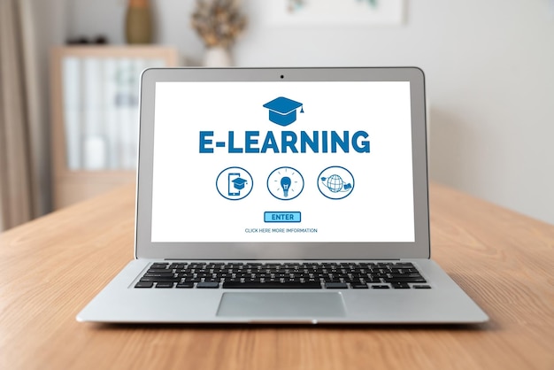 Sitio web de aprendizaje electrónico con software moderno para que los estudiantes estudien en Internet