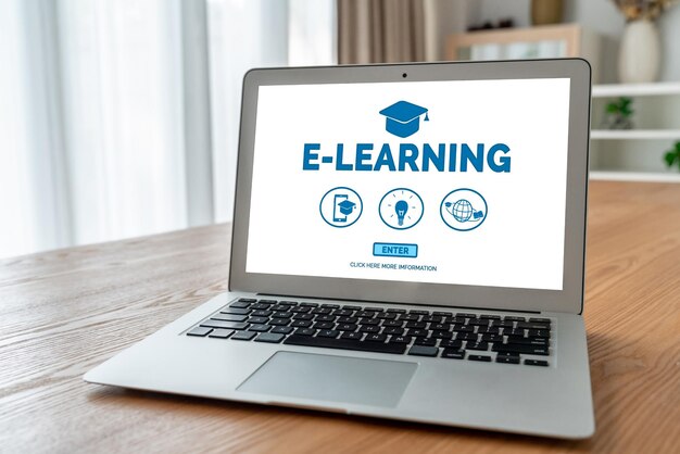 Sitio web de aprendizaje electrónico con software moderno para que los estudiantes estudien en Internet