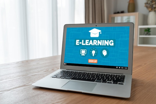 Sitio web de aprendizaje electrónico con software moderno para que los estudiantes estudien en Internet