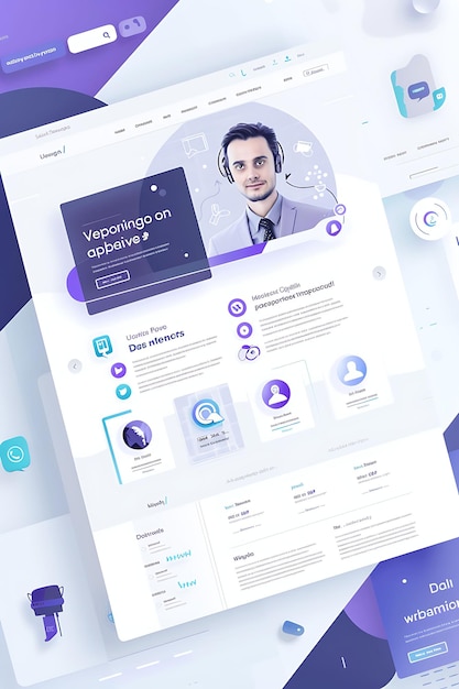 Sitio web de asistente virtual con imagen de candidato y asistente Ideas simples para el diseño de diseño web