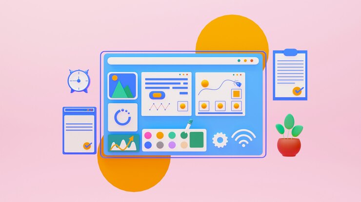 Foto sitio web de diseño gráfico con aplicaciones y herramientas