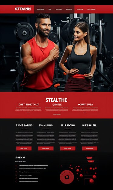 Sitio web de una marca de fitness con temática navideña que presenta un concepto de diseño de sitio web Ideas locas