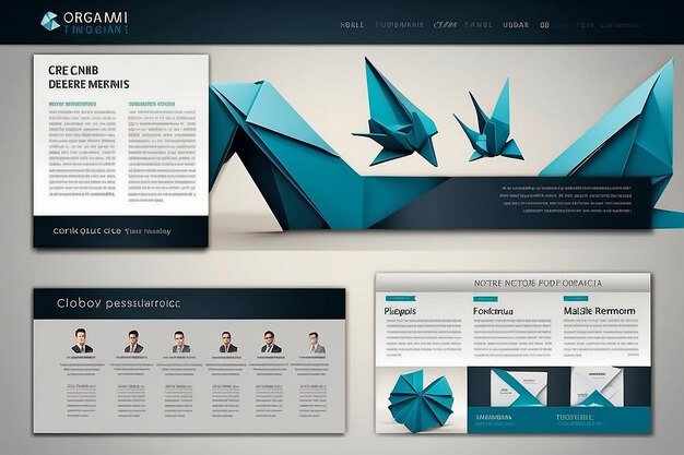 Foto sitio web de origami diseño elegante para presentaciones de negocios template de sitio web diseño de sitio web corporativo template