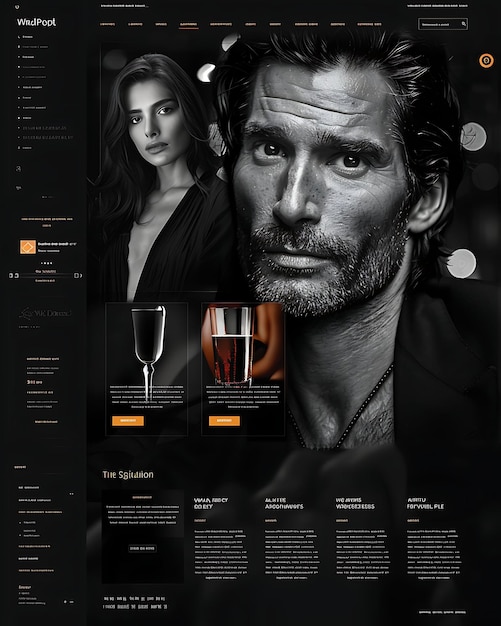 El sitio web de películas y entretenimiento con el actor y la actriz Candi Ideas simples para el diseño de diseño web