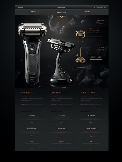 Sitio web de productos de afeitado y aseo para hombres de alta gama Tienda Classic Bl Layout Design Concept Idea