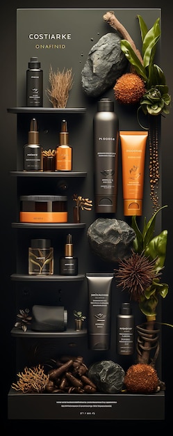 Sitio web de productos para el cuidado del cabello para hombres Tonos terrenales Tema de color con una idea de diseño de diseño en C