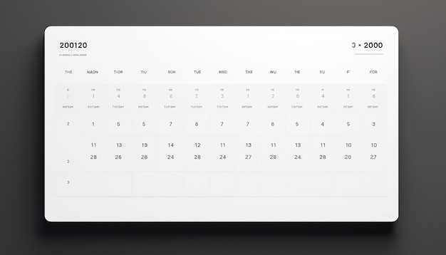 Foto un sitio web relacionado con un calendario donde los usuarios pueden ver fechas con un diseño minimalista