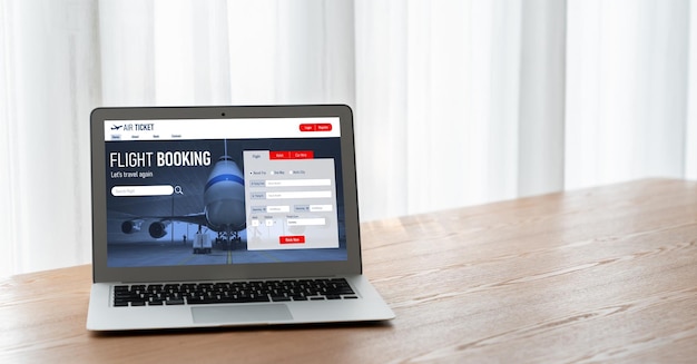 El sitio web de reserva de vuelos en línea proporciona un sistema de reserva moderno