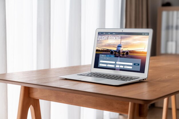 El sitio web de reserva de vuelos en línea proporciona un sistema de reserva moderno