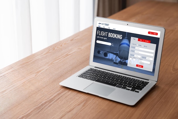 El sitio web de reservas de vuelos en línea proporciona un sistema de reservas moderno