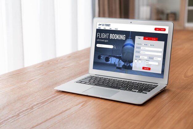 El sitio web de reservas de vuelos en línea proporciona un sistema de reservas moderno