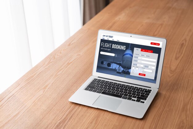 El sitio web de reservas de vuelos en línea proporciona un sistema de reservas moderno