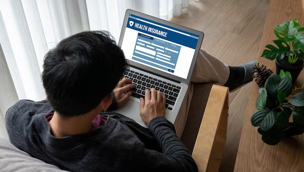 Sitio web de seguro de salud sistema de registro modish para llenar fácilmente el formulario