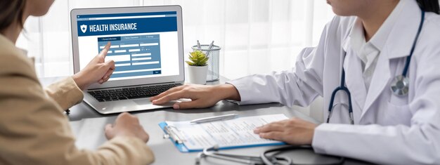 Sitio web de seguros de salud sistema de registro rápido