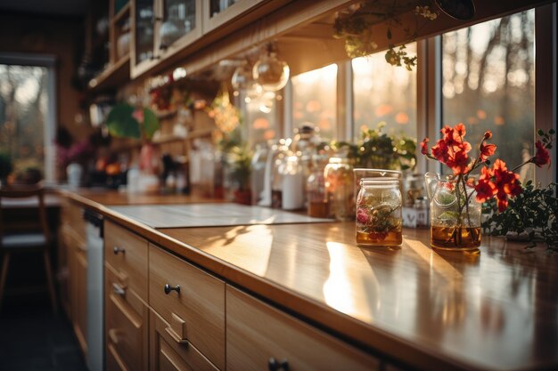 situación en la cocina por la mañana fotografía publicitaria profesional