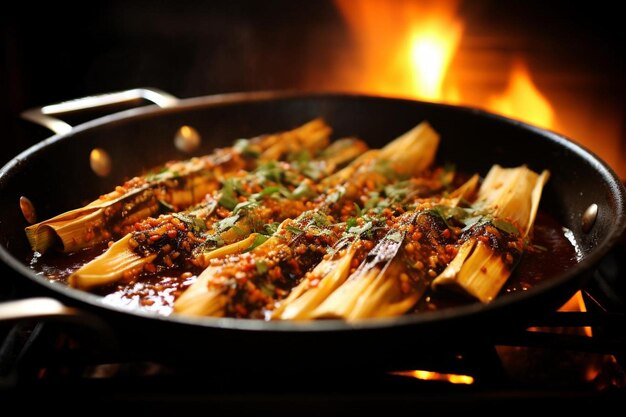 Sizzling Ancho Chile Hühner Tamales