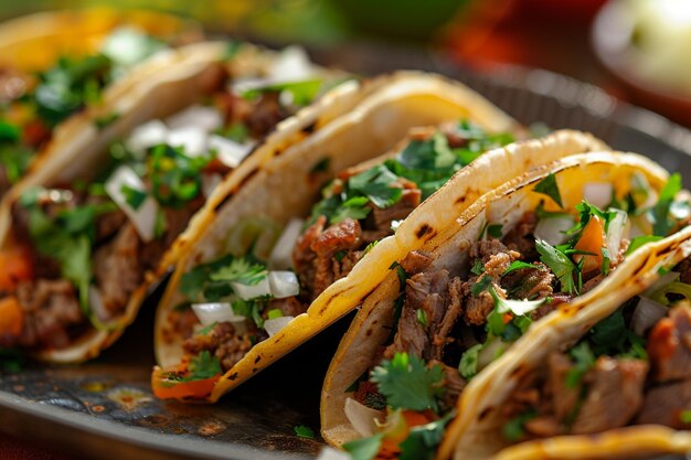 Foto sizzling tacos campechanos recipe with tender meat flavorful chorizo and grilled onions