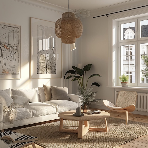 Skandinavische Einfachheit Sauber und scharf Wohnzimmerdesign