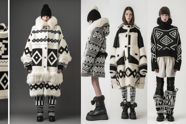 Foto skandinavische winter-mode für frauen mit monochromer palette