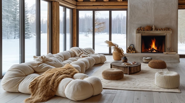 Skandinavisches Winterhaus Modernes Winterinterieur