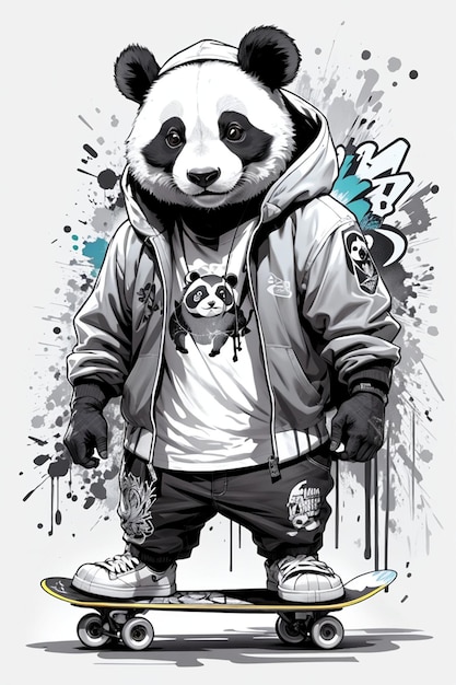 Skate-Panda-Figur